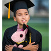 Sparkle Eyes Pink Unicorn Graduation Plush with Gown and Cap 8