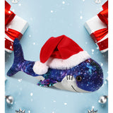 Santa Space Sequin Shark Stuffed Animal Plush with Hat 12 Inches