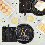 40th Birthday Party Set for 24 Guests Black