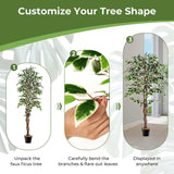 63'' Artificial Tree Indoor Plant in Nursery Pot D Cor