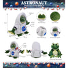 Squat Frog Astronaut Plush with Helmet and Suit Green White