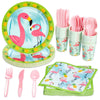 Flamingo Birthday Party Supplies Set Multi Color Plastic