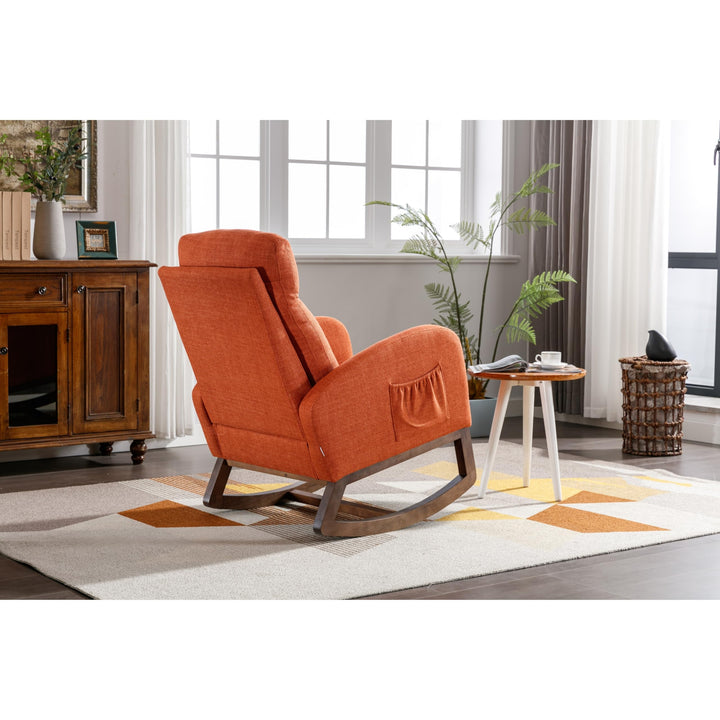 Rocking Chair Nursery Armchair with Wood Base IDE Handy for Livingroom