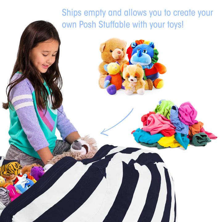 Posh Creations Stuffable Kids Stuffed Animal Storage Bean Bag Chair