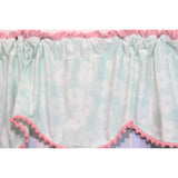 Aqua Pink Wings Window Valance Blue