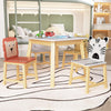 Kids Table and Chair Wood 4 Chairs White odern Contemporary Animals