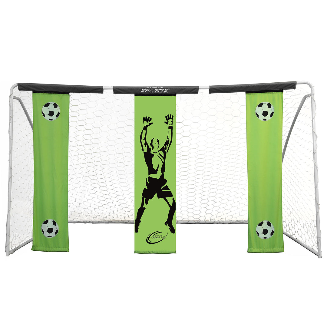 Skywalker Sports 12’ x 7' Soccer Goal with Practice Banners, Green (SSFG12)