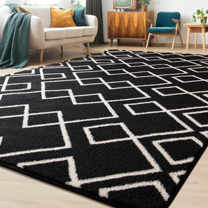 6x9 Feet Black Rug for Living Room Nursery Play Mat 6 Ft X 9 Multi Color Novelty Casual Contains Latex Washable