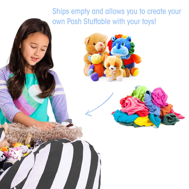 Posh Creations Stuffable Kids Stuffed Animal Storage Bean Bag Chair