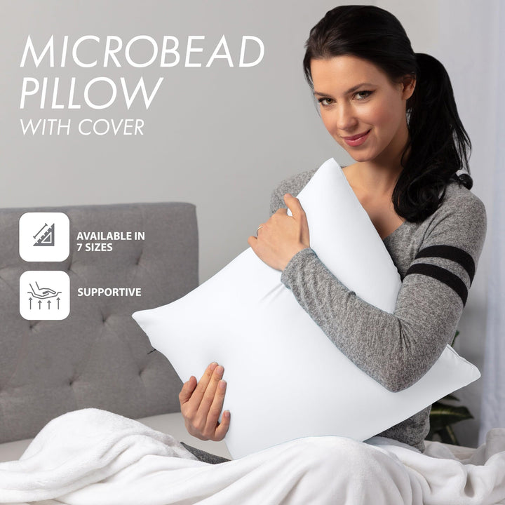 Throw Pillow Cozy Soft Microbead White: 1 Pc