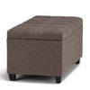 SIMPLIHOME 34 inch Wide Rectangle Lift Top Storage Ottoman