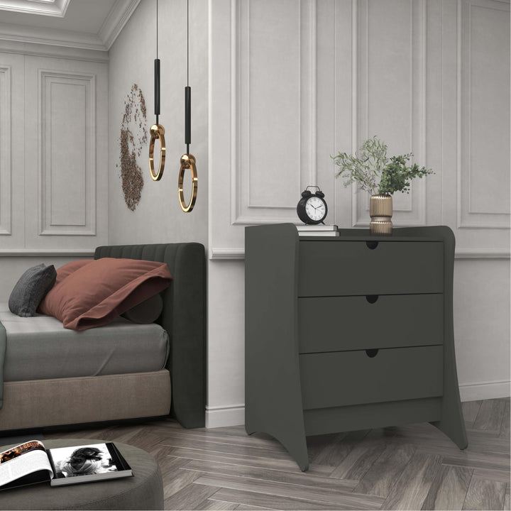 Manhattan Comfort Coney 3 Drawer Dresser for Bedroom Closet