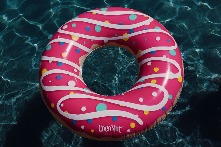 Coconut Outdoor Sprinkled & Glazed Pink Donut Pool Float -