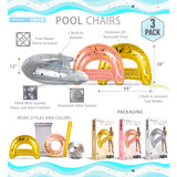 Inflatable Pool Float Chair Filled with Sparkle Confetti 3 Pack