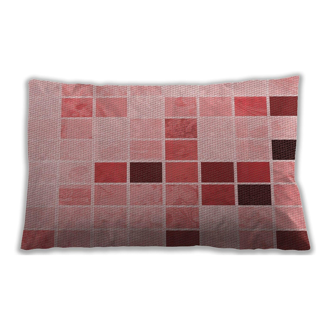 Patterned Indoor-Outdoor Baby Pink Lumbar Throw Pillow Abstract Modern Contemporary Chenille Single Removable Cover