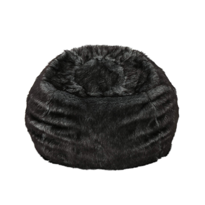 Christopher Knight Home Laraine Furry Glam Black and White Streak Faux Fur 3 Ft. Bean Bag,Black/White,Black/White