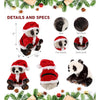 Santa Squat Panda Bear Stuffed Animal with Red Outfit 10 Inches