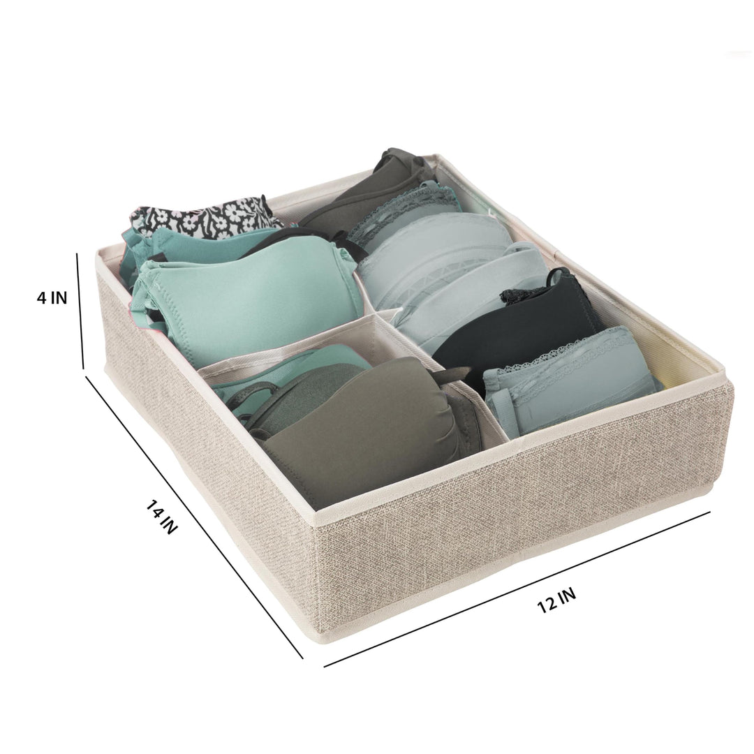 Simplify 4 Compartment Drawer Organizer | Bedroom Dresser Organization