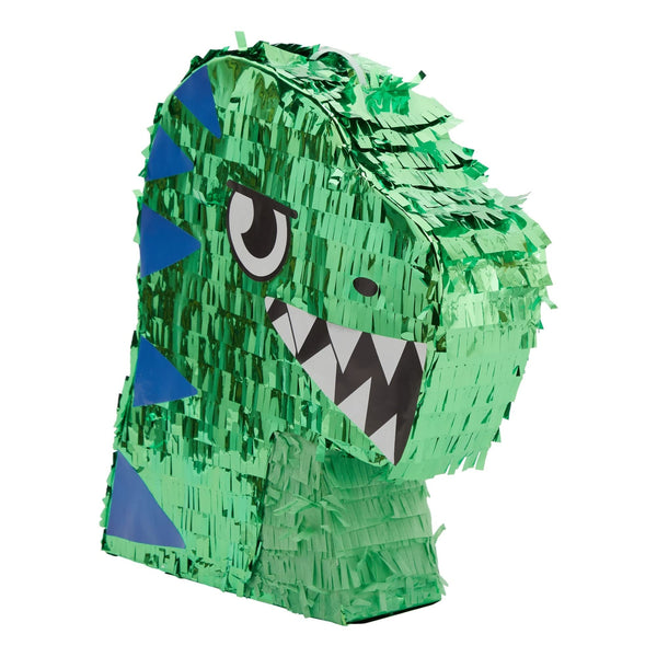 Small T-rex Dinosaur Pinata for Kids Dino Birthday Party Decorations Green Foil (11 X 13 3 in) Wood