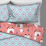 Meadow Meditteranean Sheeps Motif Reversible Kids Quilt Set