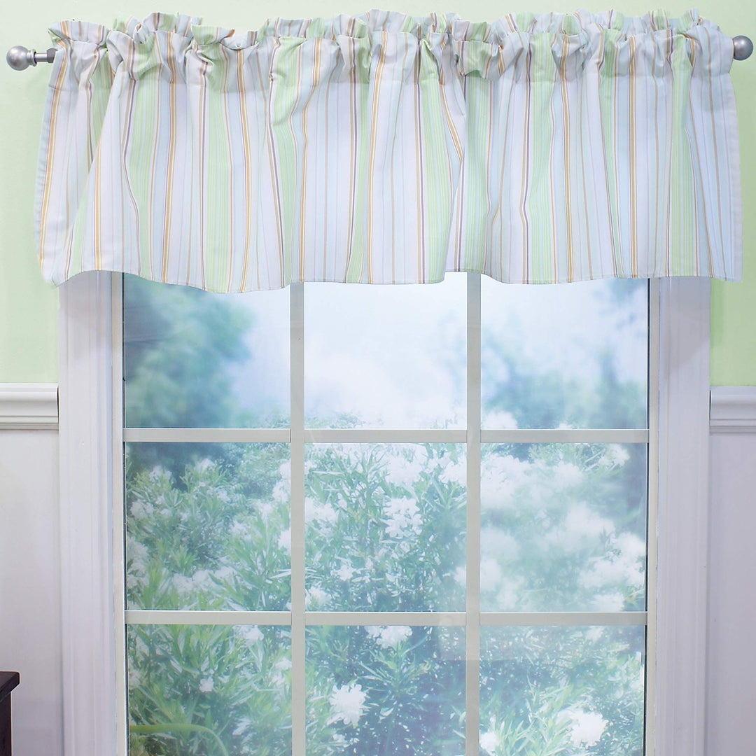 Blue Stripe Window Valance Cotton