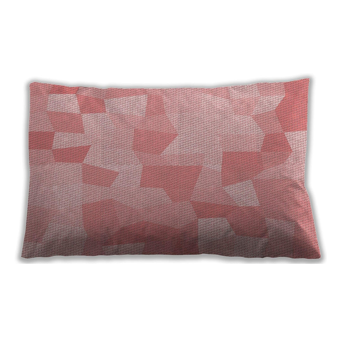 Patterned Indoor-Outdoor Baby Pink Lumbar Throw Pillow Abstract Modern Contemporary Chenille Single Removable Cover