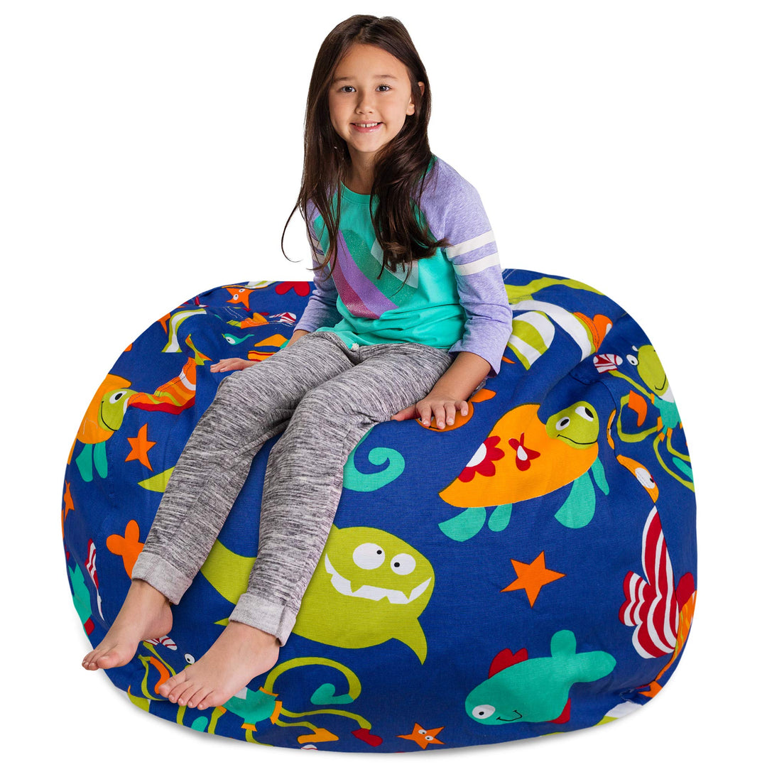 Posh Creations Stuffable Kids Stuffed Animal Storage Bean Bag Chair