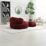 Bean Bag Chair Fur Lazy Sofa with Ottoman Memory Sponge for Living