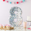 Small Silver Holographic Number 8 Pinata for Birthday Party