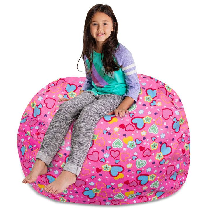 Posh Creations Stuffable Kids Stuffed Animal Storage Bean Bag Chair