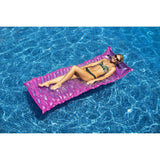 72" Inflatable Pink Bubble Swirled Swimming Pool Air Mattress Float