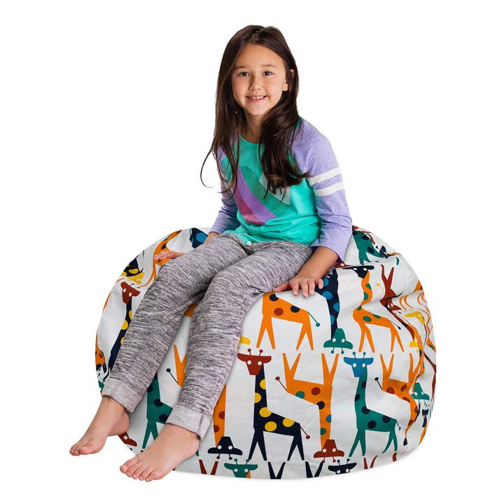 Posh Creations Stuffable Kids Stuffed Animal Storage Bean Bag Chair