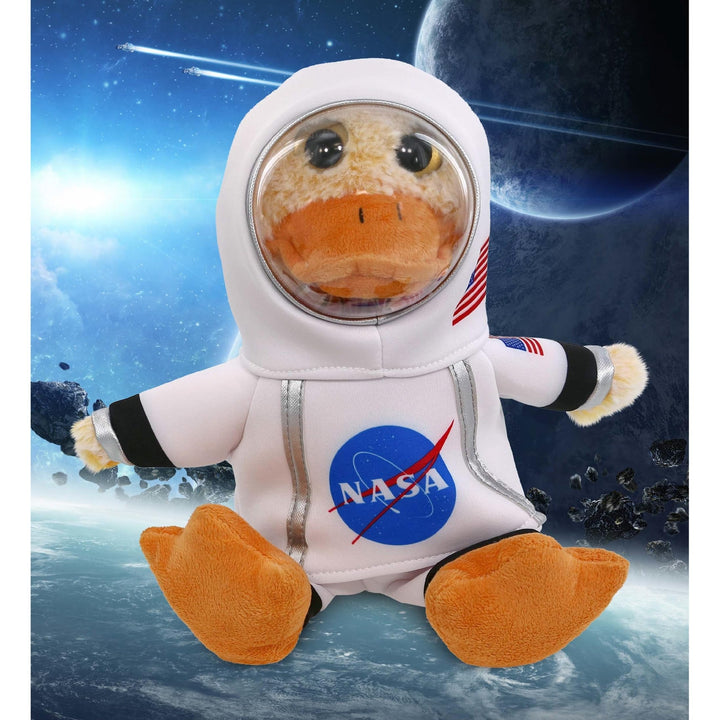 Sitting Yellow Duck Astronaut Plush with Helmet and Suit 9 Inches