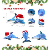 Santa Space Sequin Dolphin Stuffed Animal Plush with Hat 12 Inches