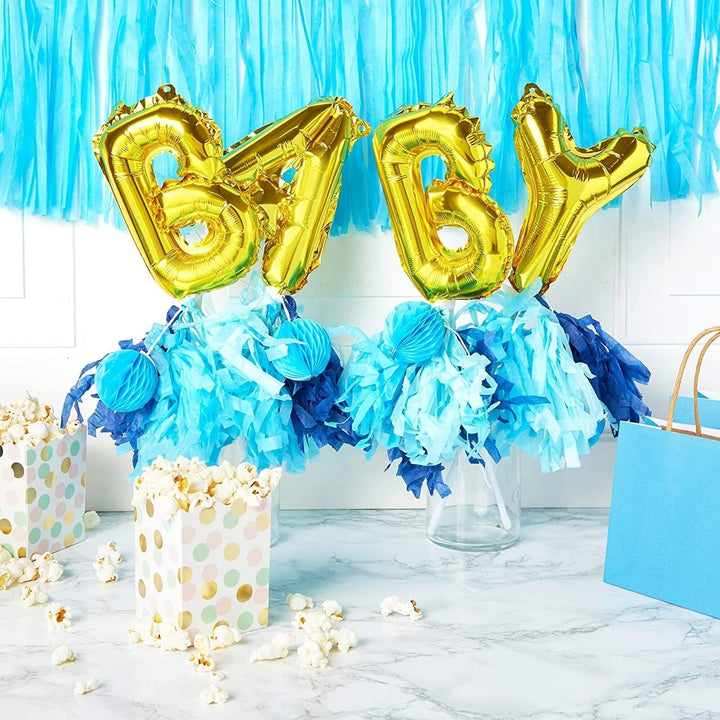 Gold Balloon Cake Topper Letters Baby Foil Letter Balloons for Boy