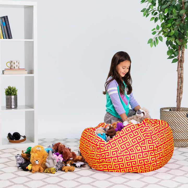 Posh Creations Stuffable Kids Stuffed Animal Storage Bean Bag Chair