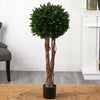 Nearly Natural 46IN Artificial Boxwood Topiary Tree or Indoor or