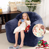 Giant Bean Bag Chair for Adults Blue Casual Solid