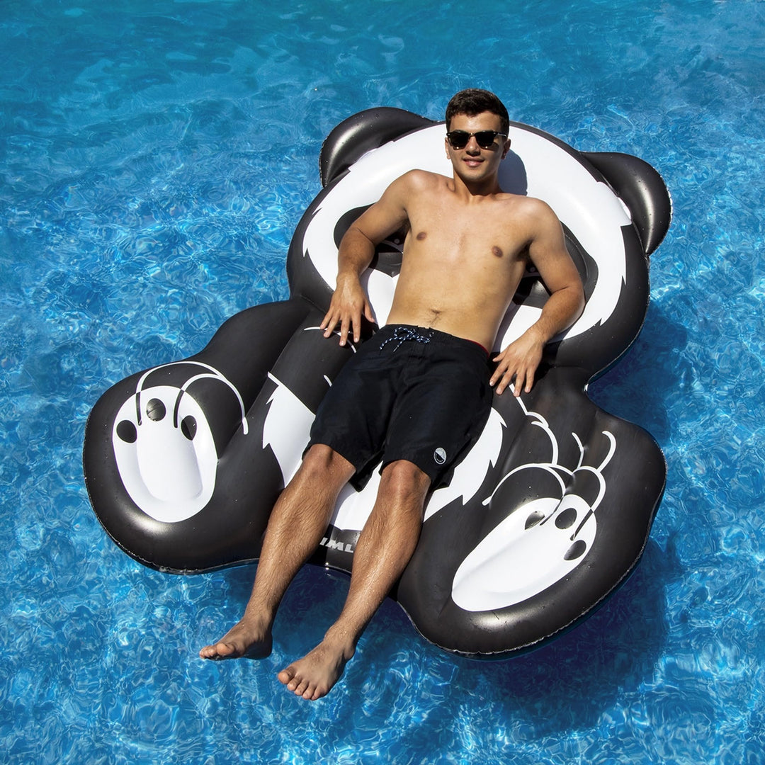 71" Black and White Inflatable Oversized Panda Swimming Pool