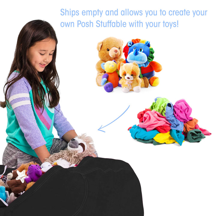 Posh Creations Stuffable Kids Stuffed Animal Storage Bean Bag Chair