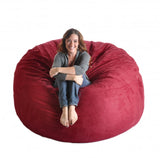 SLACKER sack 6-Feet Foam Microsuede Beanbag Chair, Gigantic, Cinnabar Red