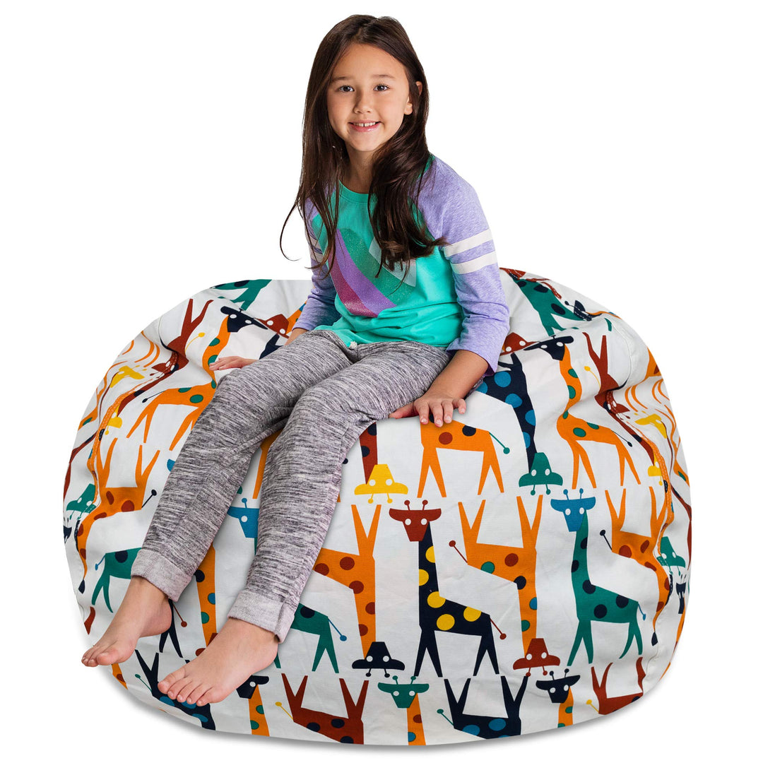 Posh Creations Stuffable Kids Stuffed Animal Storage Bean Bag Chair