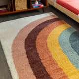 Mod-Tod Amelia Rainbow Print Shag Kids Area Rug