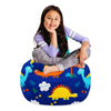 Posh Stuffable Kids Stuffed Animal Storage Bean Bag Chair Cover - Childrens Toy Organizer, Medium 27" - Solid Navy Blue