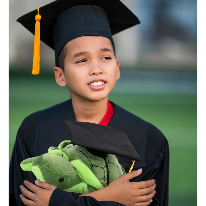 Sea Turtle Graduation Plush Toy with Cap W/Tassel 7.5 Inches Black