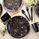 40th Birthday Party Set for 24 Guests Black