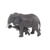 Rustic Polystone Mother and Child Standing Elephant Figure Brown Animals Resin Antique