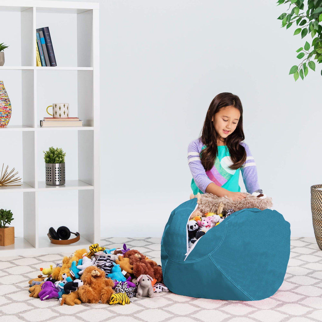 Posh Creations Stuffable Kids Stuffed Animal Storage Bean Bag Chair