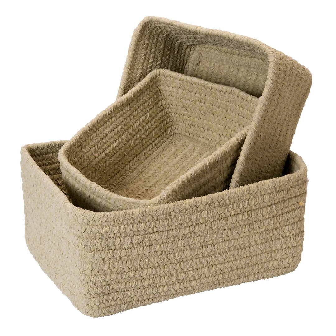 Colonial Mills Chenille Soft Nursery Nesting 3-Piece Basket Set Celery