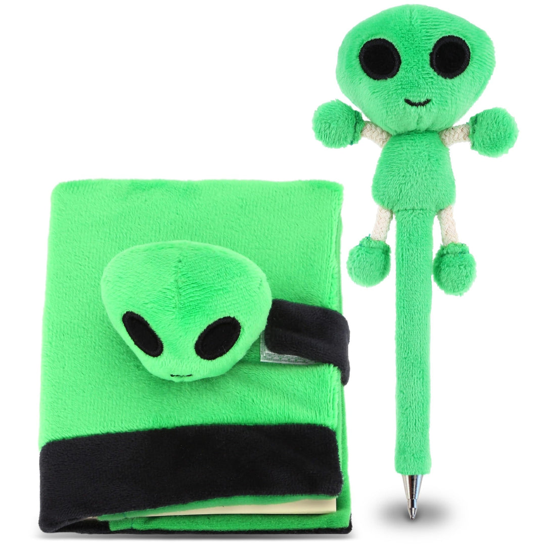 Plush Notebook and Pen Cute Soft Green 7 X 5 2.5 Inches Polyester